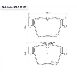 FREN BALATASI ARKA  MERCEDES GLC 250 (X253) 015> W205-S205 (15-18) C253 (16-19)