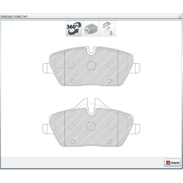 FREN BALATASI ÖN  BMW E87-E90 116İ-118İ-118D (03-12)/MINI COOPER R54/55/56/57/58 010>