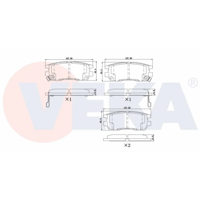 FREN BALATASI ARKA L300 II (86-13) PAJERO CLASSIC (02>) PAJERO I (82-91) PAJERO II (96-99) SIGMA (90-96) SPACE WAGON (98-04)