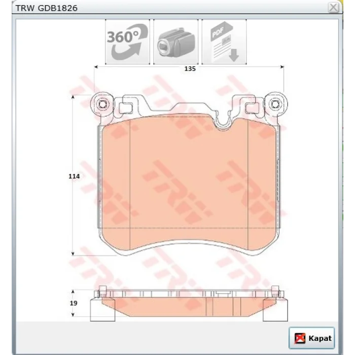 FREN BALATASI ÖN BMW X5 E70 (07-13) X5 (F15-F85) 2013> X6 E71-E72 (08-14) X6 (F16-F86) 2014>