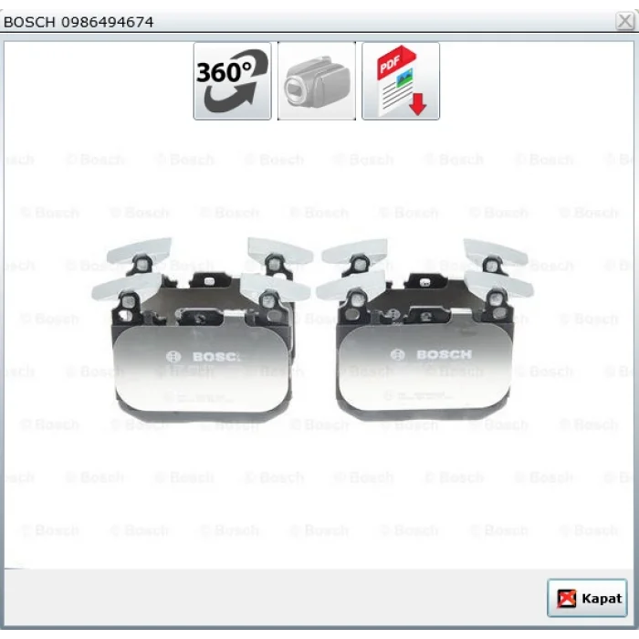 FREN BALATASI ÖN BMW 3 SERISI (F30) 316 i - 316 D - 318 i - 320 D - 320 i 11- / 1 SERISI (F20,F21) 114 i - 116 i - 116 D - 118 i - 118 D 10-/ i8 (I12) HYBRID 14-20/ 4 SERISI (F32) 418 i - 420 i 2013-