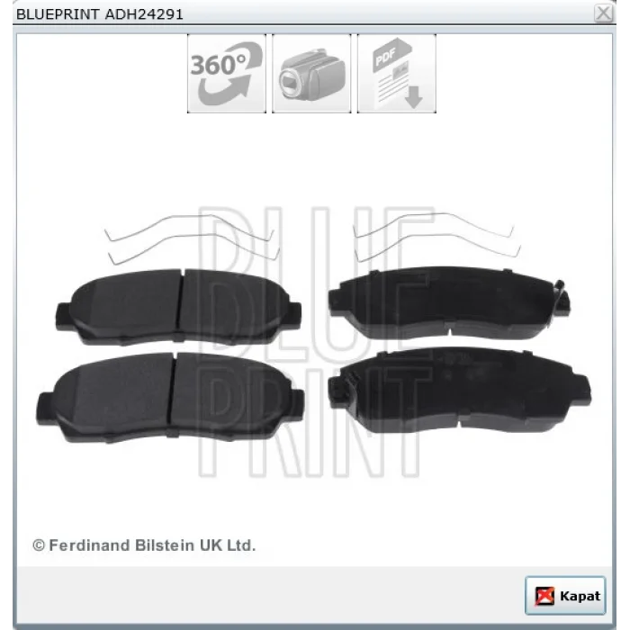 FREN BALATASI ÖN HONDA CIVIC X (2015>) CR-V III (2006-2012) CR-V IV (2012>) CR-V (2018>) JAECOO J7 2024>