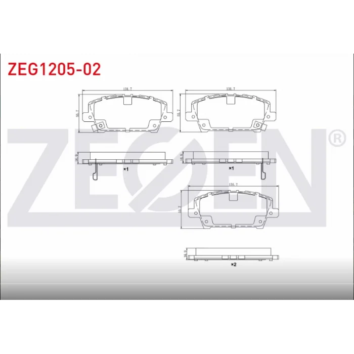FREN BALATASI ÖN  HONDA CIVIC VIII 1.4 2005-2012 / CIVIC VIII 1.8 2005-2012 / CIVIC VII 1.8 I-VTEC 2000-2006 / CIVIC VII 2.0 I-VTEC 2000-2006