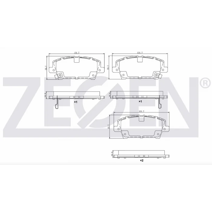 FREN BALATASI ÖN  HONDA CIVIC VIII 1.4 2005-2012 / CIVIC VIII 1.8 2005-2012 / CIVIC VII 1.8 I-VTEC 2000-2006 / CIVIC VII 2.0 I-VTEC 2000-2006