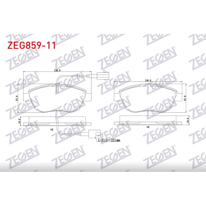 FREN BALATASI ÖN ÇİFTFİŞLİ  DOBLO (010>) G.PUNTO (05-12) LINEA (07>) BRAVO II (06>) OPEL COMBO D (012>)
