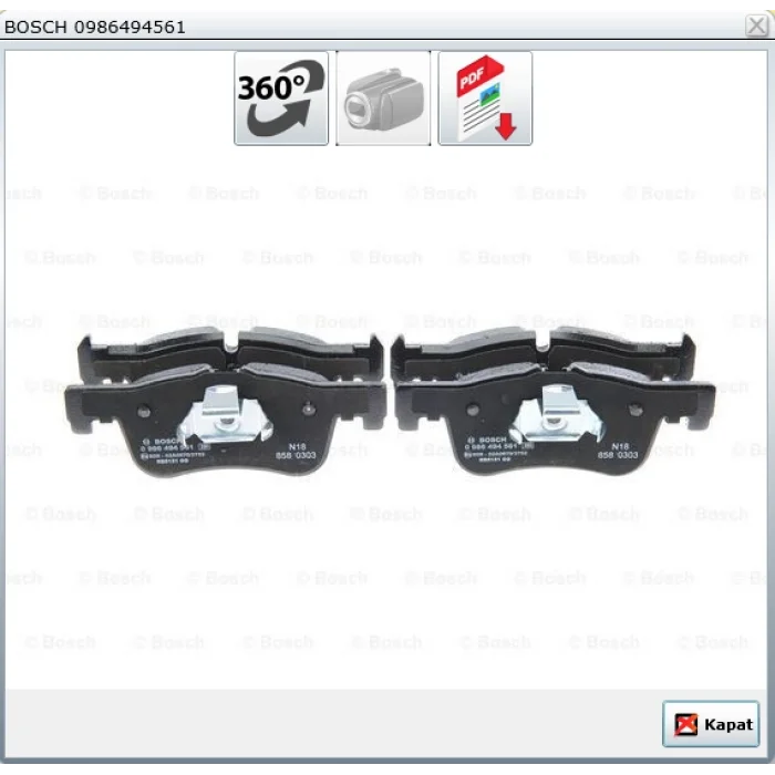 FREN BALATASI ÖN  BMW F20-F21-F22-F23-E87   011>