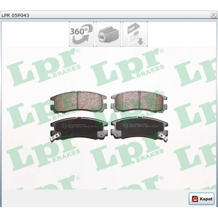 FREN BALATASI ARKA PAJERO PININ (99-07) SEBRING (95-00) ECLIPSE (89-95) ECLIPSE (94-99) GALANT (92-03)