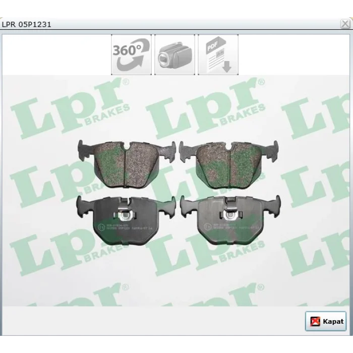 FREN BALATA ARKA LAND ROVER RANGEROVER III 3.0 TD 6 2002-2012/BMW X5 3.0 D 2000-2007/(E53) 3.5 XD 2000-2007/(E53) 4.4 2000-2007/BMW X3 (E83) 2.0 D 2004-2010/(E83) 3.0 D 2004-2010/(E83) 2.5 2004-2010