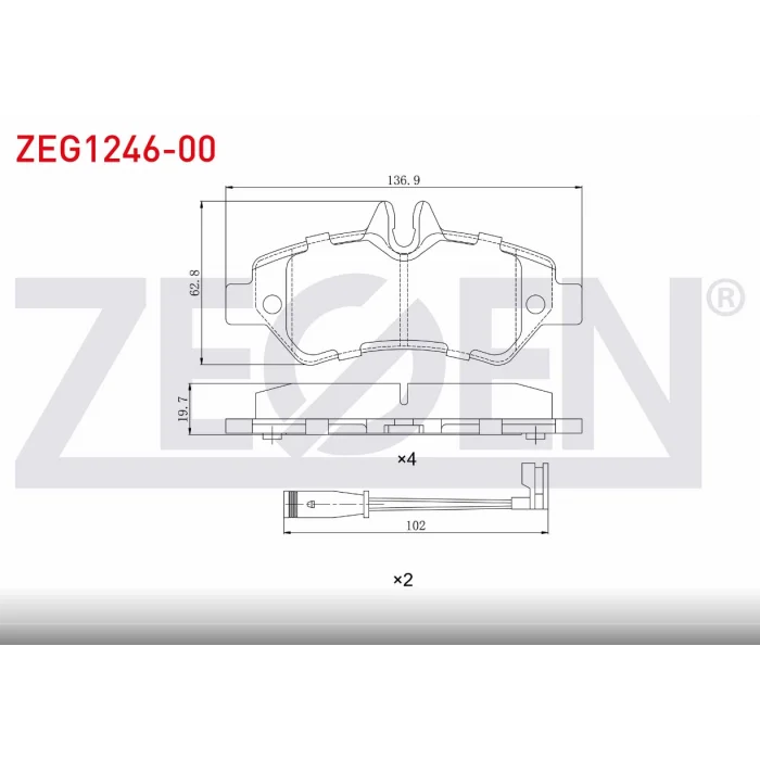FREN BALATASI  ARKA FİŞLİ  MERCEDES SPRINTER 3,5T (906) 316 CDI 2006-2009/ 313 CDI 2006-2009/ 315 CDI 2006-2009/ VW CRAFTER 30-35 2.5 TDI 2006-2016/ CRAFTER 30-35 2.0 TDI 2006-2016/