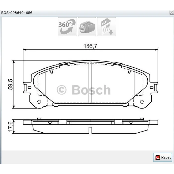 FREN BALATASI ÖN RAV4  2012> LEXUS RX350 2007>