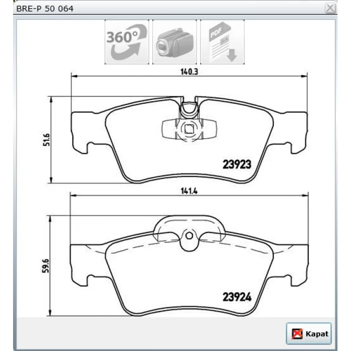 FREN BALATASI ARKA MERCEDES GL SERİ X164 (06>) G SERİ W463 (08>) M SERİSİ W164 (05-11)