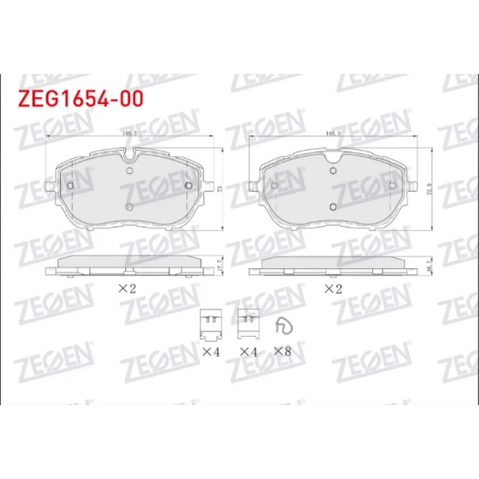 FREN BALATASI ÖN PEUGEOT 308 II (2013>) DS9 022> DİSK ÇAPI 330MM OLAN ARAÇLAR