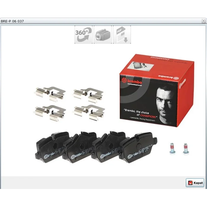 FREN BALATA ARKA BMW 1 SERISI (E87) 116 i (03-12) 118 i (03-12 120 i (03-12) 1 SERISI (E81) 118 i (04-12) 3 SERISI (E90) 316 Ti (05-11) 318 CL (05-11) 318 D( 05-11) /MINI COOPER R60-R61 010>