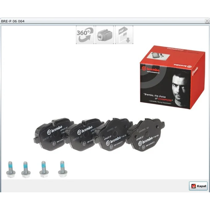 FREN BALATASI ARKA   BMW E60 (03-10)/ F10-F11 010>/ X3  F25 010> X4  F26 014> İ8 HYBRİD 014>/G11/G30  018>