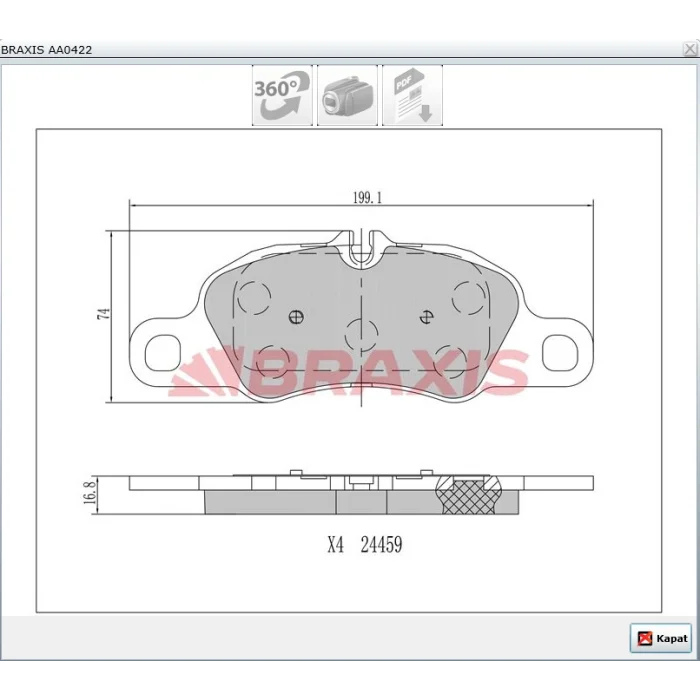 FREN BALATASI ÖN PORSCHE 911 (04-12)  BOXSTER 12> CAYMAN (05-13)  CAYMAN 13>