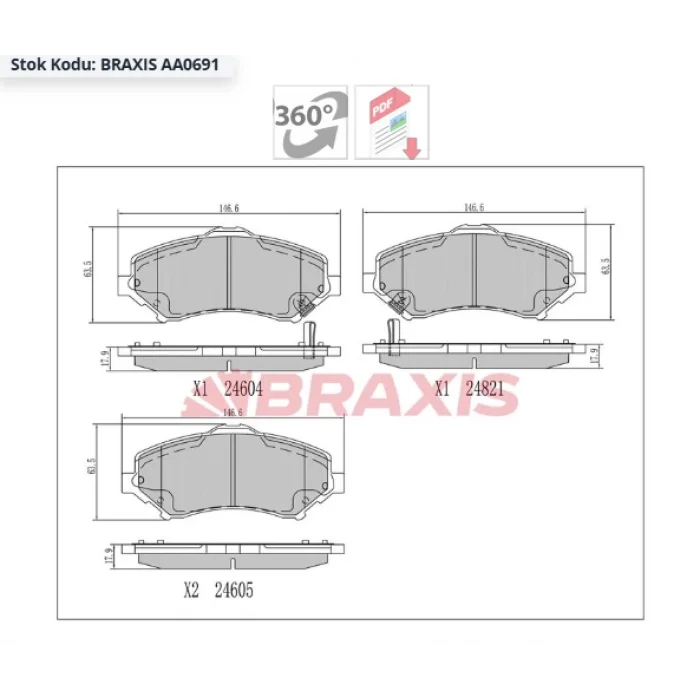 FREN BALATASI ÖN FIAT FREEMONT (2011>) CHEROKEE (2001-2008) WRANGLER II (96-08) WRANGLER III (07>) GRAND VOYAGER V (07>) JOURNEY (08>) DODGE NITRO (06-13)