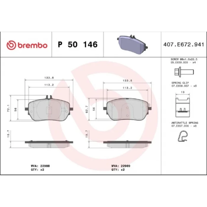 FREN BALATASI ÖN MERCEDES A SERİ W177 (18>) B SERİ W247 (18>) CLA SERİ C118 (19>)