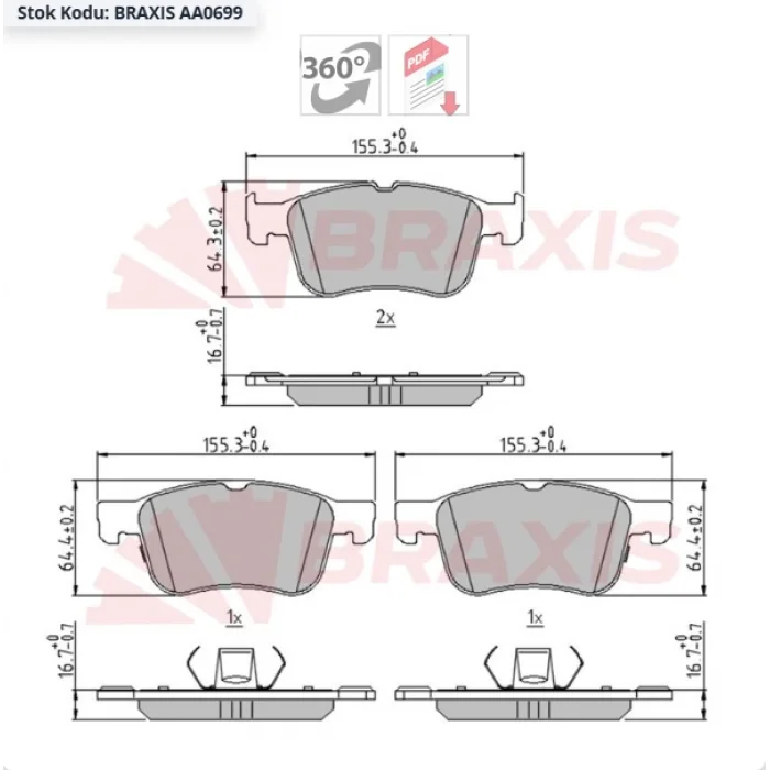 FREN BALATASI ÖN  FORD FOCUS IV 1.5 ECOBOOST  018> FORD PUMA (2020>) KUGA III (2019>)
