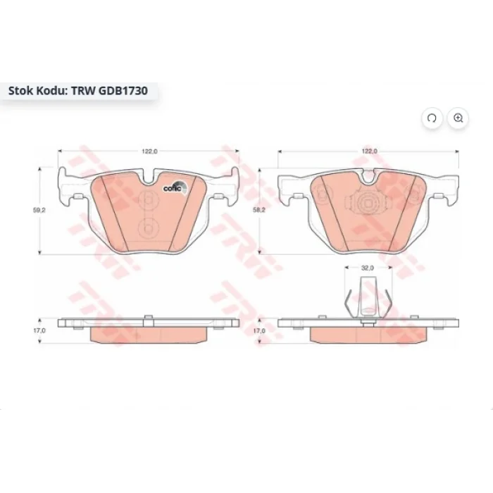FREN BALATASI ARKA BMW X5 E70 (2007-2013) X5 (F15 F85) 2013> X6 (E71 E72) (2008-2014) X6 (F16 F86) 2014>