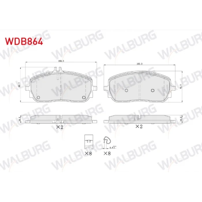 FREN BALATASI ÖN  MERCEDES A SERİ W177 2018> B SERİ W247 2018> CLA SERİ C118 2019> V167 2019> G SERİ W463 2018>