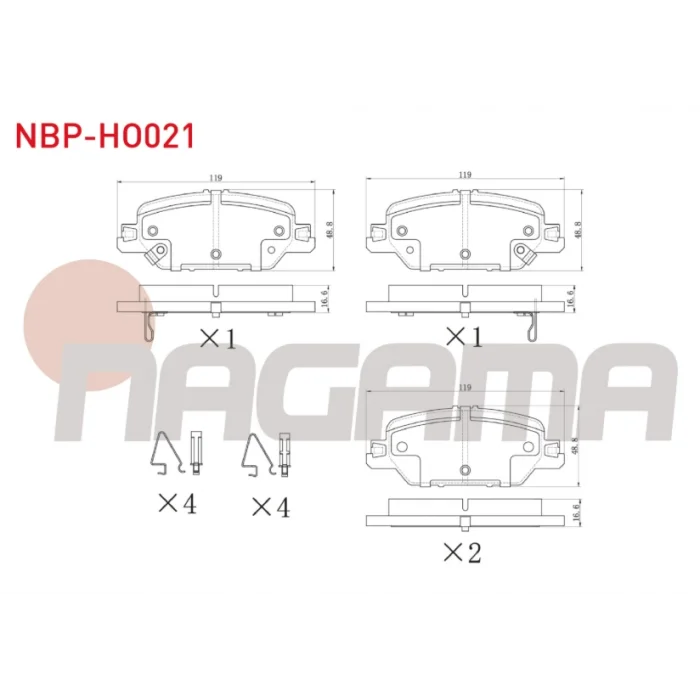 FREN BALATASI ARKA HONDA CR-V IV (2012>) CR-V V (2018>)