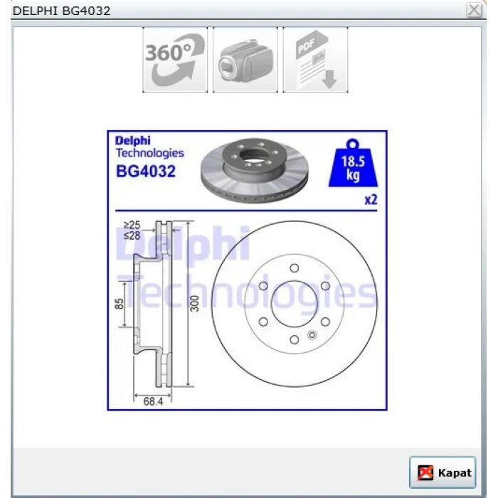 FREN DİSKİ ÖN VW CRAFTER (2006-2016) MERCEDES SPRINTER W906 (06-18) TEK-ÇİFT TEKER HAVALI 300MM