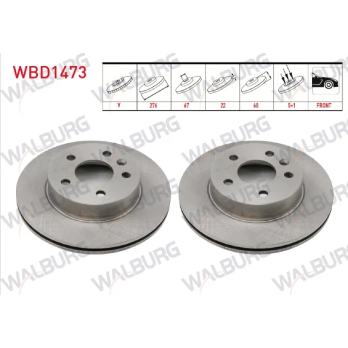FREN DİSKİ ÖN MERCEDES VİTO W638 (96-03) V SERİSİ W638 (96-03) HAVALI 276MM