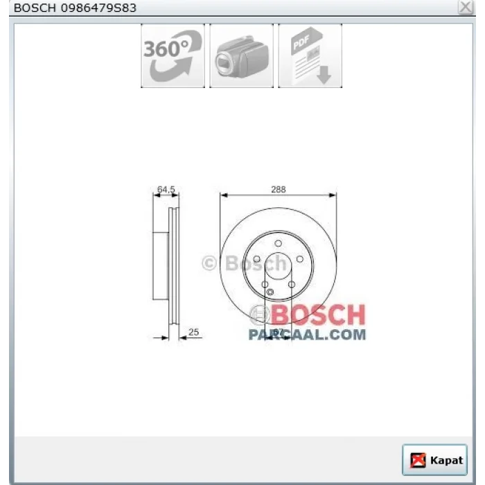 FREN DİSKİ ÖN MERCEDES C SERİ C204 (11>) S204 (07-14) C SERİ W204 (07-14) HAVALI 288MM