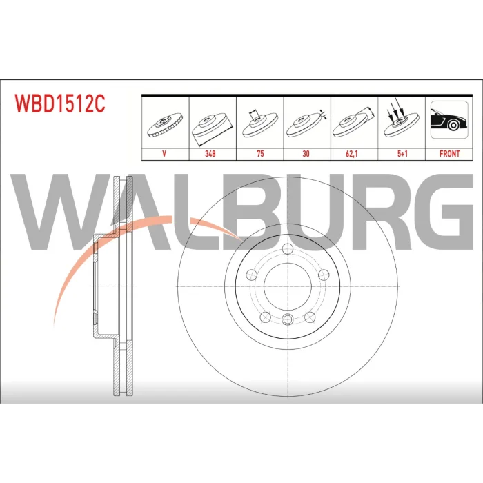 FREN DİSKİ ÖN HAVALI  KAPLAMALI BMW X5 E70 3.0D / X6 E71 3.0  (07-12)  348MM