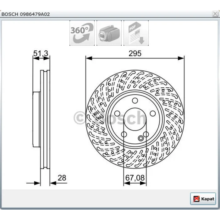 FREN DİSKİ ÖN MERCEDES  A SERİ W176 012> B SERİ W246 011> CLA SERİ C117  015>GLA SERİ X156  013> HAVALI PERFORMANS DELİKLİ 295MM