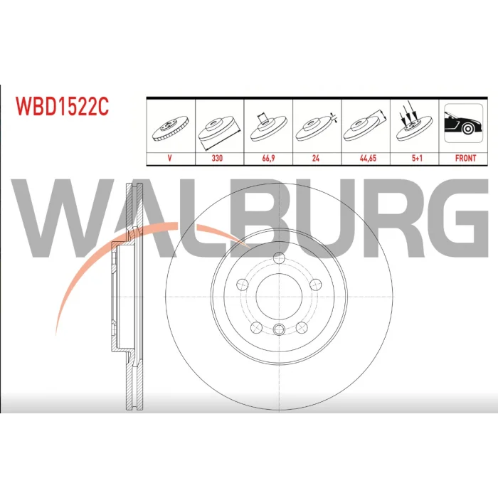 FREN DİSKİ ÖN HAVALI KAPLAMALI BMW F40 019>/ F45-F46 ACTIVE TOURER 014> X1 F48 015> X2 F39 017> MINI COUNTRYMAN F60 017> 330MM