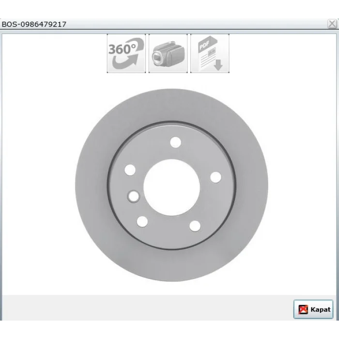 FREN DİSKİ ARKA BMW 1 SERİ E81 (06-12) E87 (03-13) DÜZ 280MM