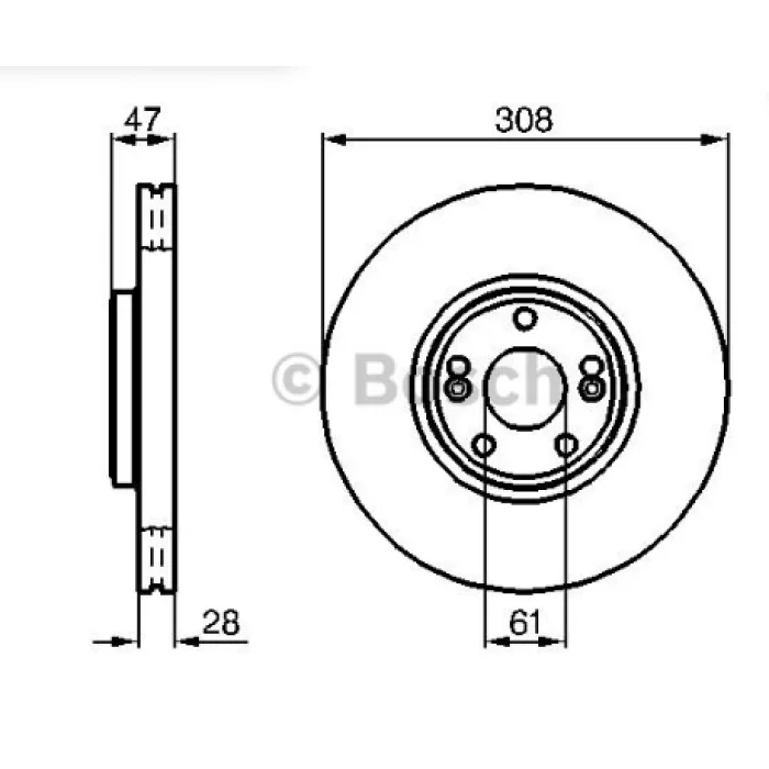 FREN DİSKİ ÖN RENAULT LAGUNA II (01-07) HAVALI 308MM