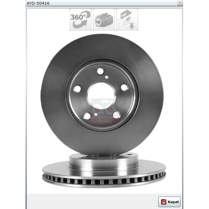 FREN DİSKİ ÖN COROLLA 2007-2013 / AURIS 2006-2013 BENZİNLİ 1.4-1.6VVTİ HAVALI 275MM