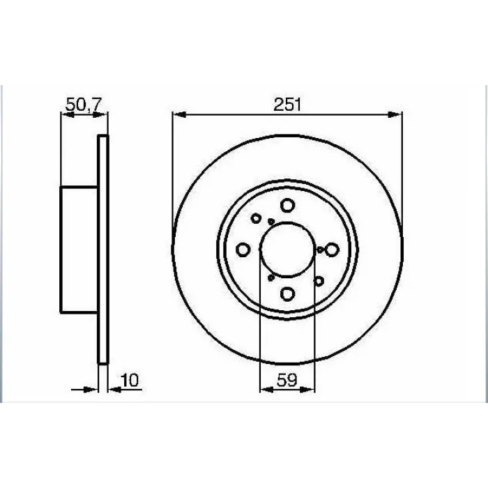 FREN DİSKİ ARKA BRAVO II (06>) LINEA (07>) STILO (01-10) DELTA III (08-14) DÜZ 251MM