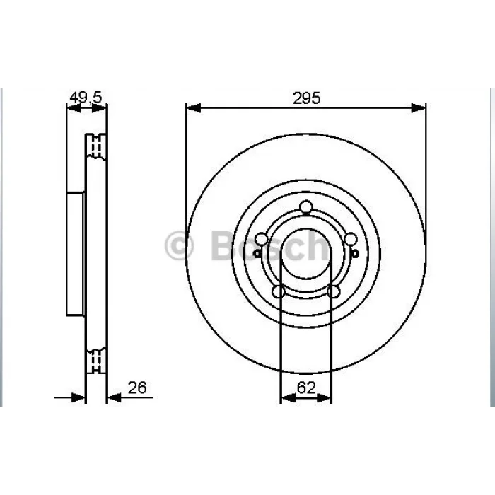 FREN DİSKİ ÖN AVENSİS (03-08) AVENSİS (97-03) COROLLA VERSO (01-04) COROLLA VERSO (04-09) HAVALI 295MM GÖBEK ÇAP 62MM