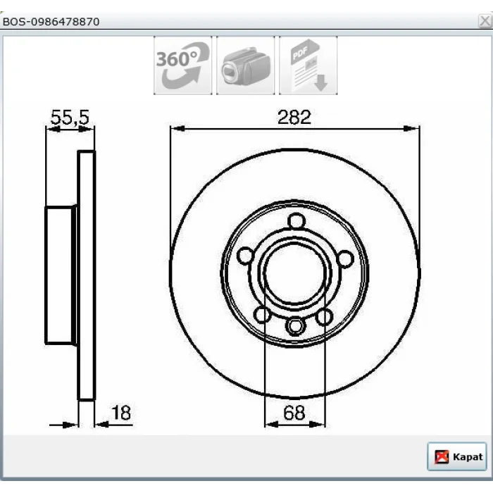 FREN DİSKİ ÖN VW TRANSPORTER T4 (90-03) DÜZ 282MM