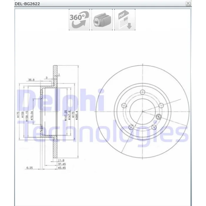 FREN DİSKİ ÖN 3 SERİSİ  E36 (1990-1998) Z3  E36 (1995-2003) DÜZ 286MM