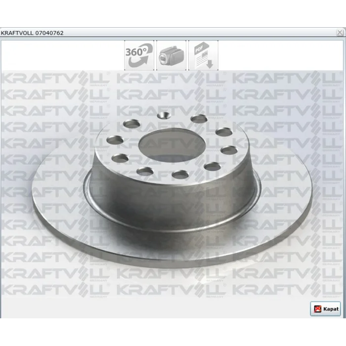 FREN DİSKİ ARKA TIGUAN (16>) T-ROC (017>) ATECA (16>) LEON (12>) Q2 (16>) KAROQ (17>) OCTAVIA (020>) DÜZ 272MM