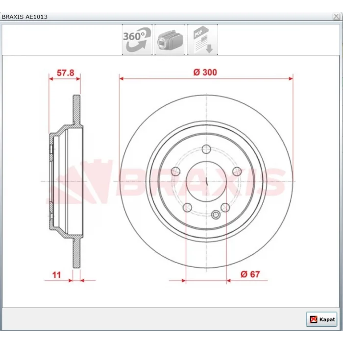 FREN DİSKİ ARKA MERCEDES VİTO W447  2014> V SERİSİ W447 (03-14) DÜZ 300M
