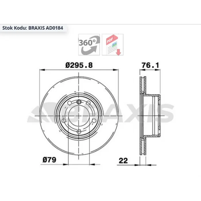 FREN DİSKİ ÖN HAVALI  BMW  5SERİSİ E39 (95-03) 296MM