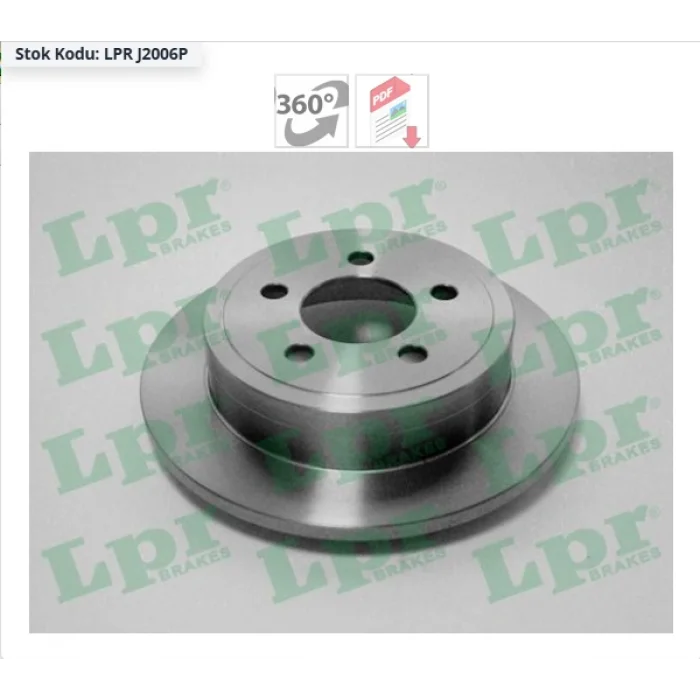 FREN DİSKİ ARKA VOYAGER III (95-01) VOYAGER IV (99-08) CARAVAN (00-07) DÜZ 290MM