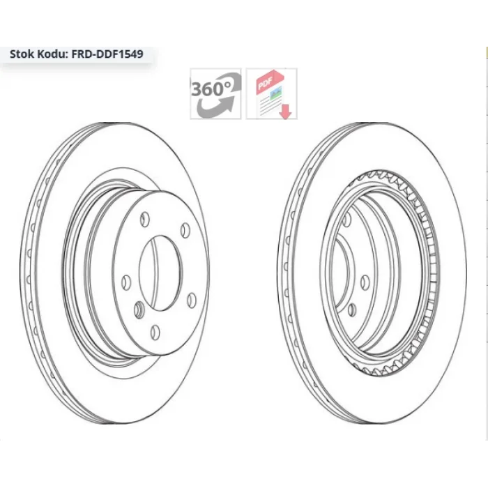 FREN DİSKİ ARKA BMW 1SERİ E81 (06-12) E82 (07-13) E87 (03-13) F20 / F21 (2010>) 2 SERİ F22 /F23 /F87 (2013>) 3 SERİ E90 / E91 (04-12) E92 (06-13)   HAVALI 300MM