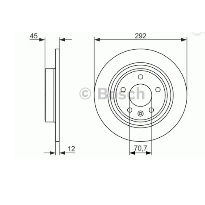 FREN DİSKİ ARKA OPEL ASTRA J (2009>) CHEVROLET CRUZE (2009>) AMPERA (2011>) CASCADA (2013>) DÜZ 292 MM 16JANT