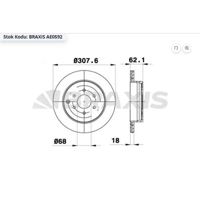 FREN DİSKİ ARKA NISSAN PATHFINDER III (05-12) MERCEDES X SERİ (470) X250 D (2017>) HAVALI 308MM