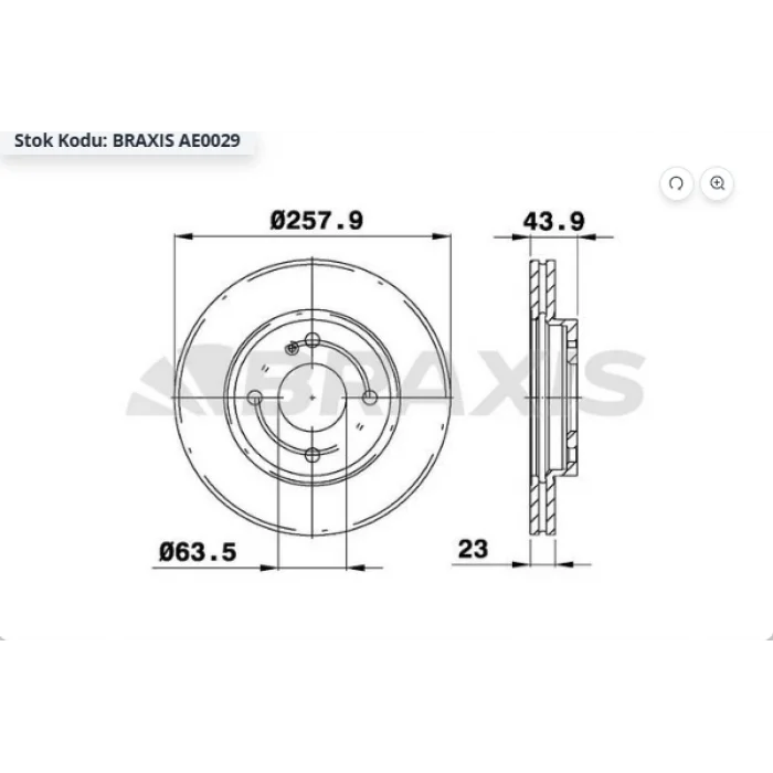 FREN DİSKİ ÖN HAVALI FORD FIESTA VI 1.0-1.25-1.4TDCİ-1.6TDCİ (08-17) / MAZDA 2  (07-15) 258MM