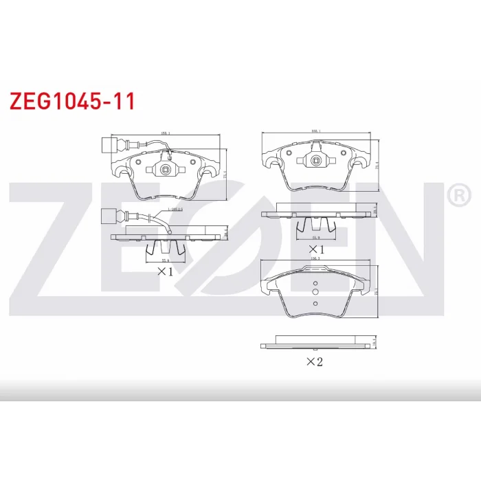 FREN BALATA ÖN FİŞLİ VOLKSWAGEN TRANSPORTER T5 1.9 TDI 2003-2011 / TRANSPORTER T5 2.5 TDI 2003-2011 / TRANSPORTER T6 2.0 TDI 2009- / TRANSPORTER T6 2.0 TDI BITDI 2009>