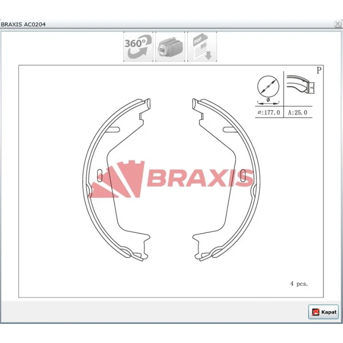 EL FREN BALATA VOLVO S60 I (00-10) S80 I (98-06) S80 II (06>) V70 I (96-00) V70 II (00-07) V70 III (07>) XC70 CROSSCOUNTRY (97-07) XC70 II (07>) 178X25MM