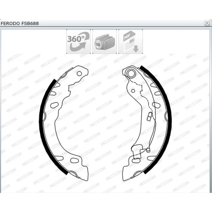 PABUCLU BALATA ARKA FIAT 500 (2007>) 500C (2009>) 500L (2012>) PANDA (03-12) FORD KA (96-08) 180X32MM