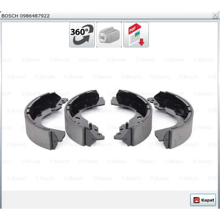 PABUÇLU BALATA FORD RANGER 4X4 (1998-2006) MAZDA B2200 (1998-2006) MAZDA B2500 (1998-2006) 268.6X55MM